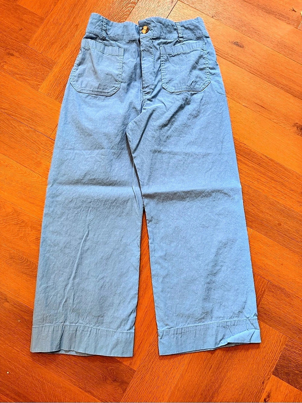 Maeve by Anthropologie The Colette Blue Wide Leg Cropped Pants Size 32